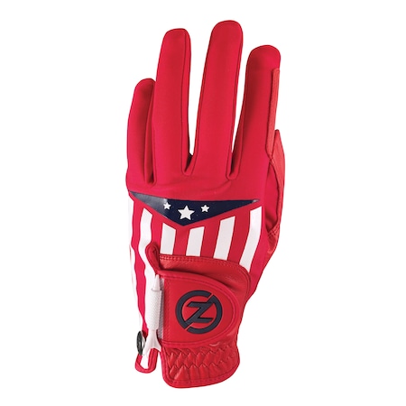 Zero Friction Men's Americana Cabretta Golf Glove, Red GL75001